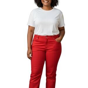 Charter Club Lexington Women's Straight legs Red Corduroy Jeans Size 18 92125-07